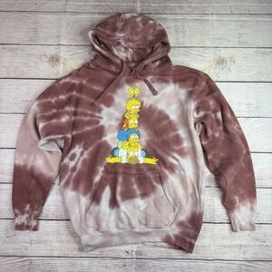 The‎ Simpsons Tie Dye Hoodie Size Small Stacked Family Graphic Sweatshirt READ